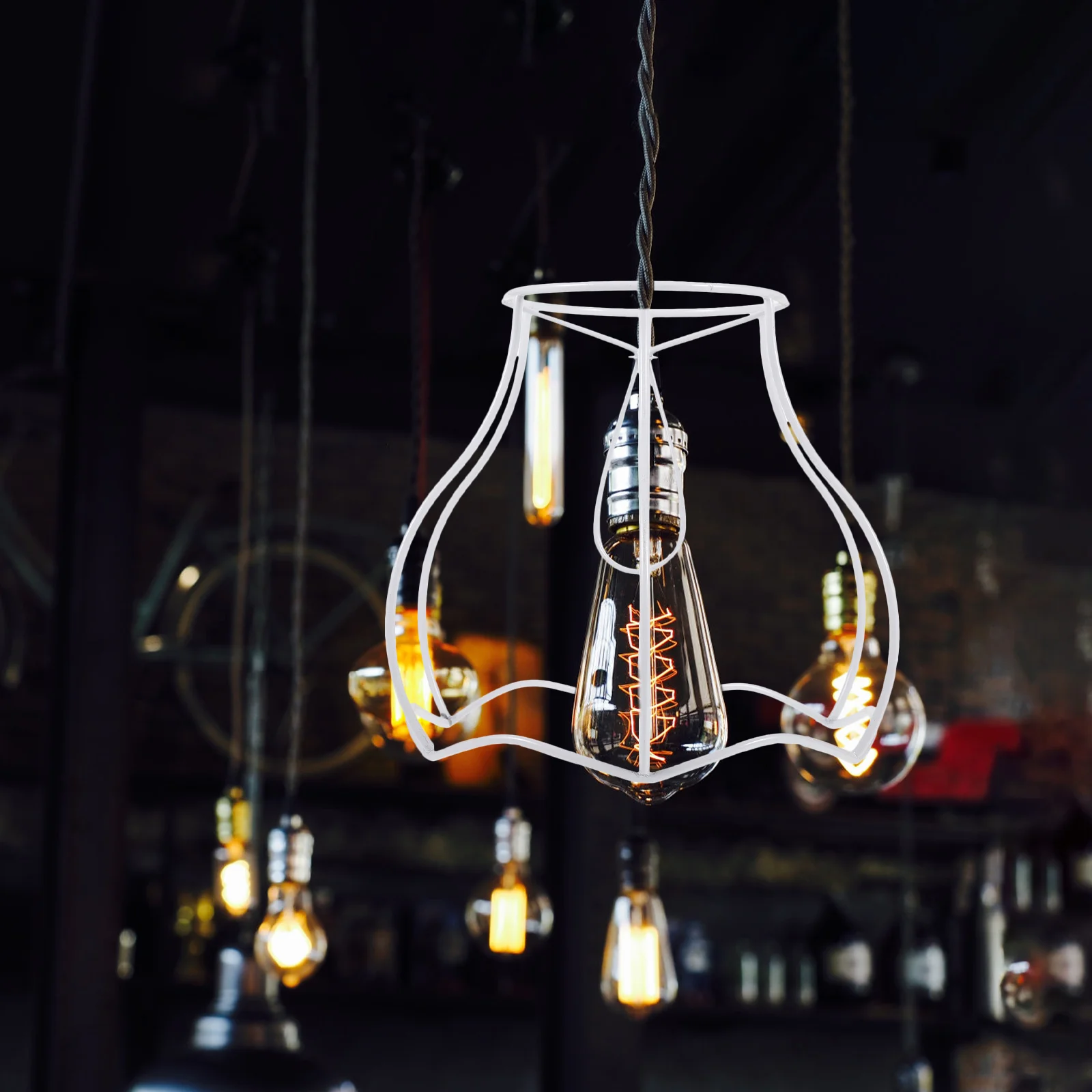 Wire Lamp Shade Frame Clip Lampshade Frame Scallop Diy Dome Light Bulb Guard Shade Cover Accessory Bedroom Living Room