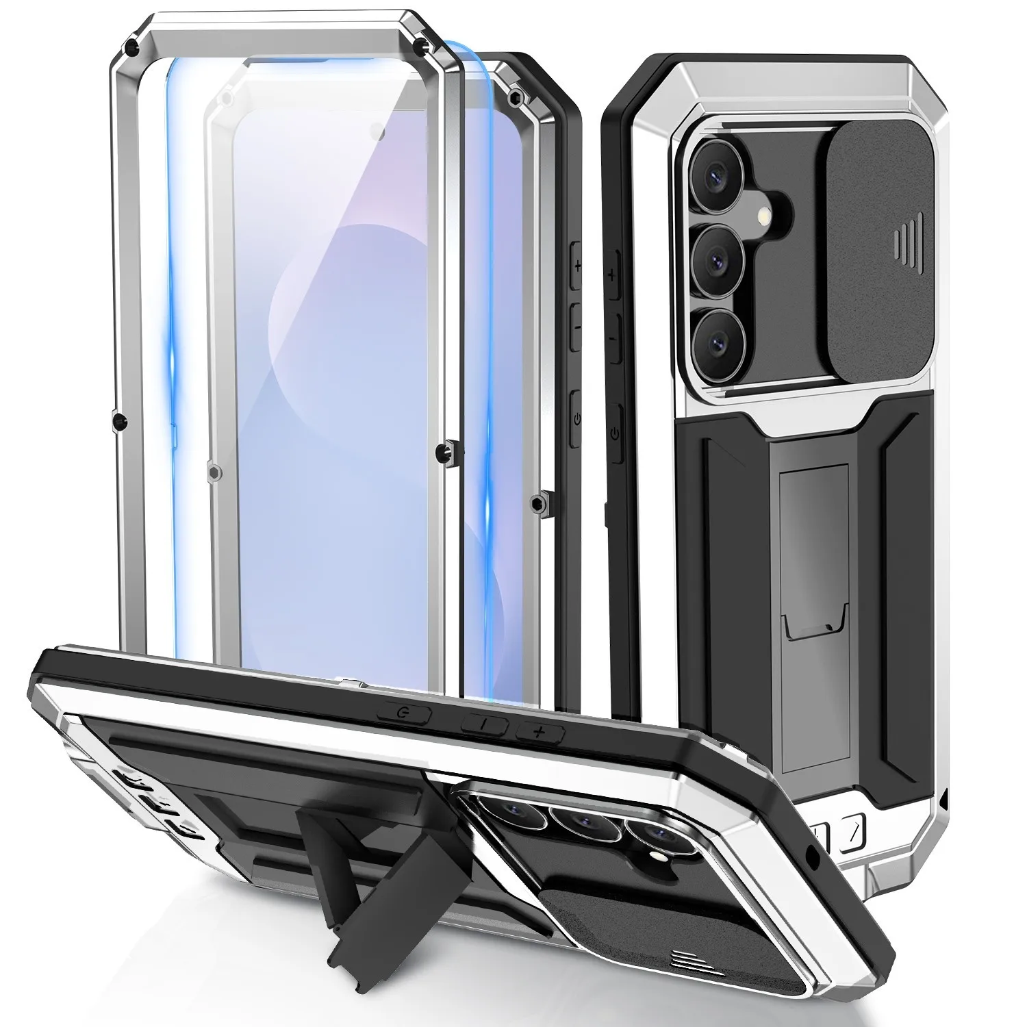 Sturdy Protective Case with Sliding Screen Cover and Shockproof Glass Protection