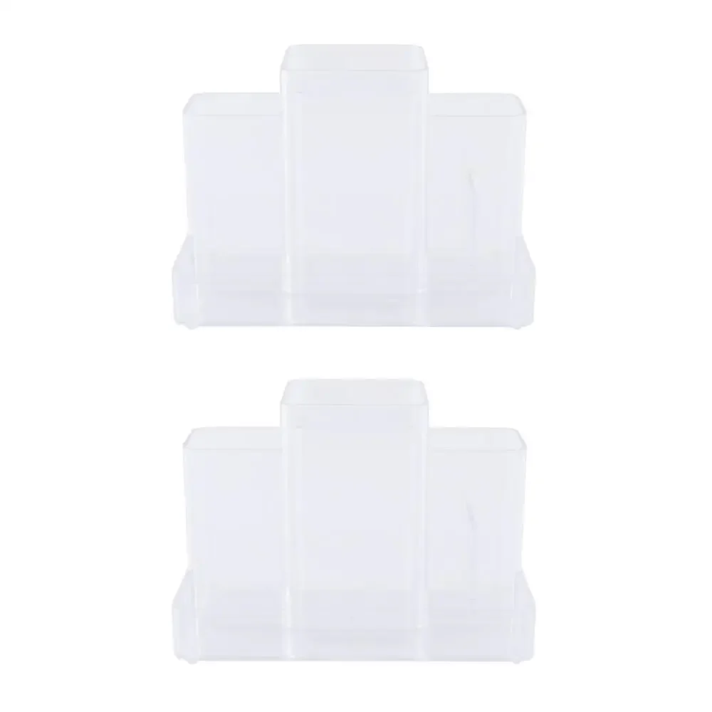 Bathroom Hair Care Center Organizer Set 2 Clear Plastic Tray Non-Skid Feet Dishwasher Safe Hair Dryer Straightener Brush Holder