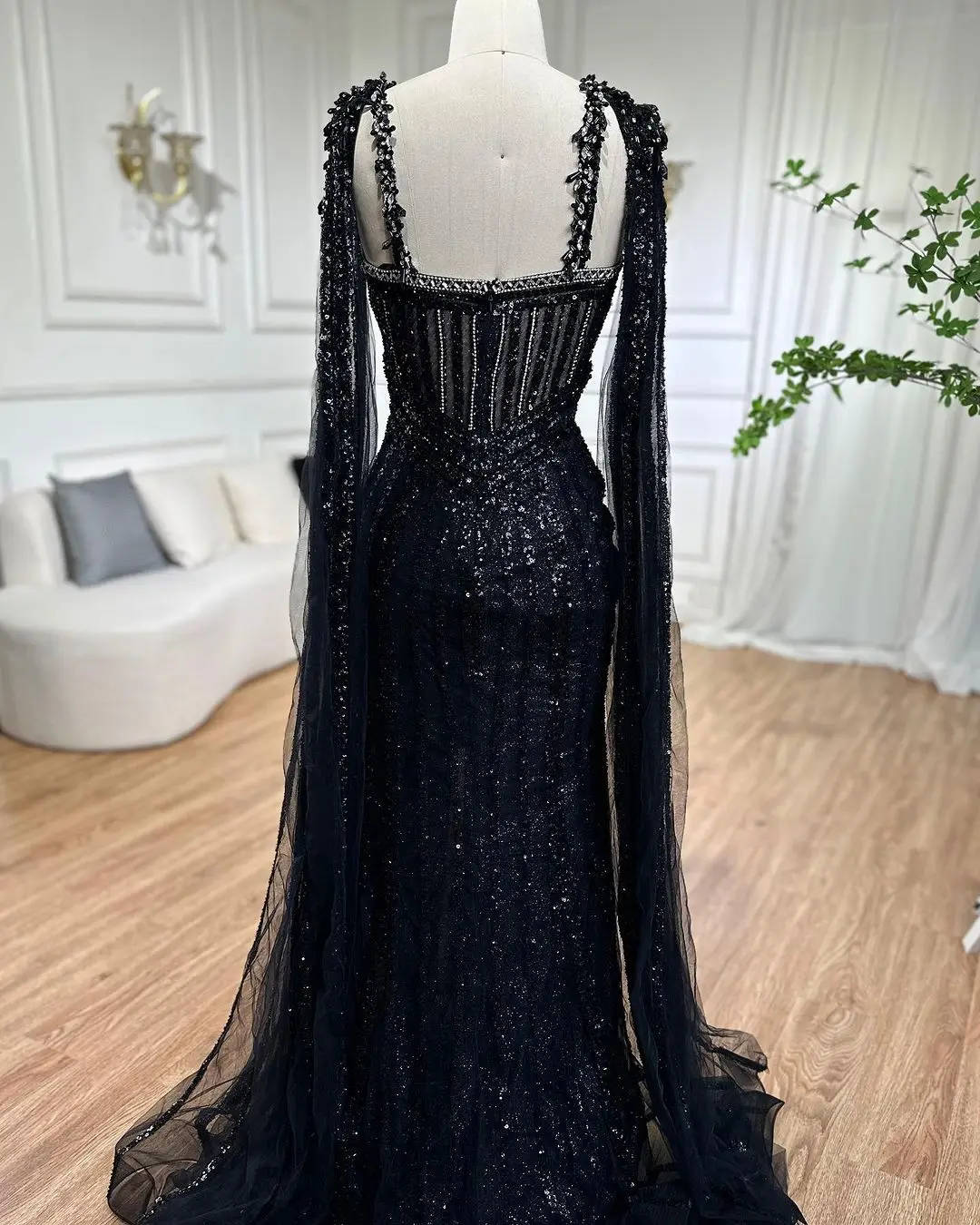 S8b900578c0594081a9b389830318f9bct Lilac Cape Sleeves Mermaid Luxury Beaded Evening Dresses Open Split Wedding Party Gowns For Women Mallzona