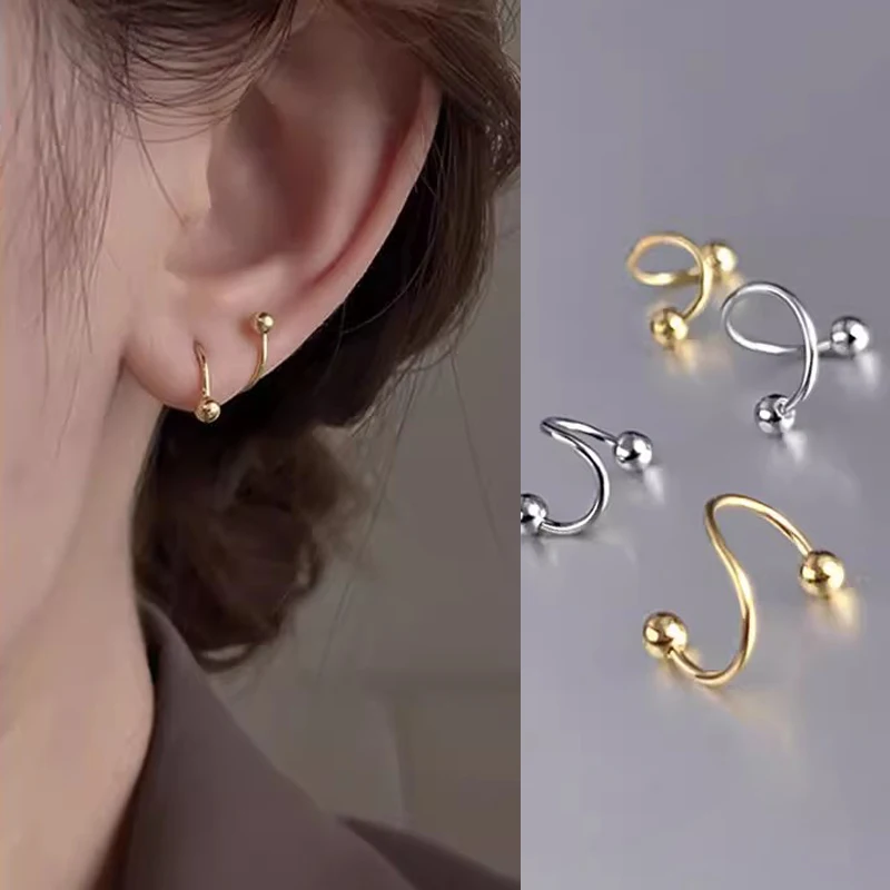 2 Pezzi In Acciaio Inossidabile Color Oro Minimal Heart Star Ear Studs Orecchino Donna Coreano Helix Studs Tragus Cartilagine Piercing Jewelry