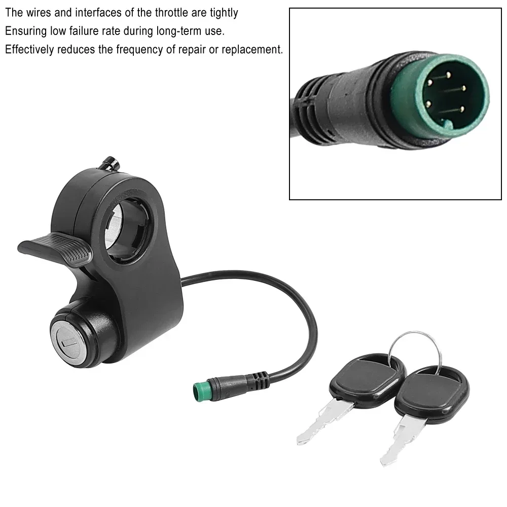 Throttle Accelerator Switch with Key For Kukirin G2 Max/G2 Pro Electric Scooter 5-Pin Throttle Switch Lock Accessory