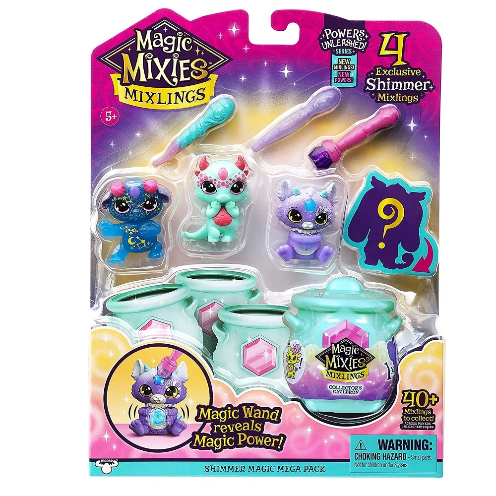 Magic Mixies Mixlings Tap & Reveal Cauldron 2 Pack, Magic Wand Magic Power  and Surprise Reveal on Cauldron, for Kids Aged 5 and Up (Styles May Vary)