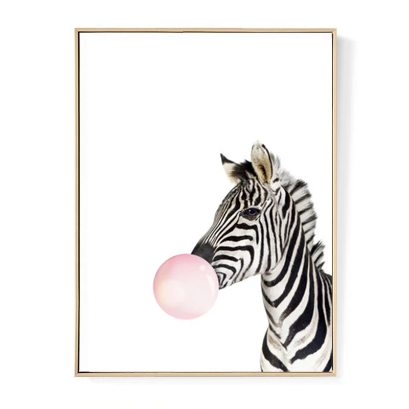 Kawaii Animal zebra Скандинавская Картина на холсте художественный печатный плакат