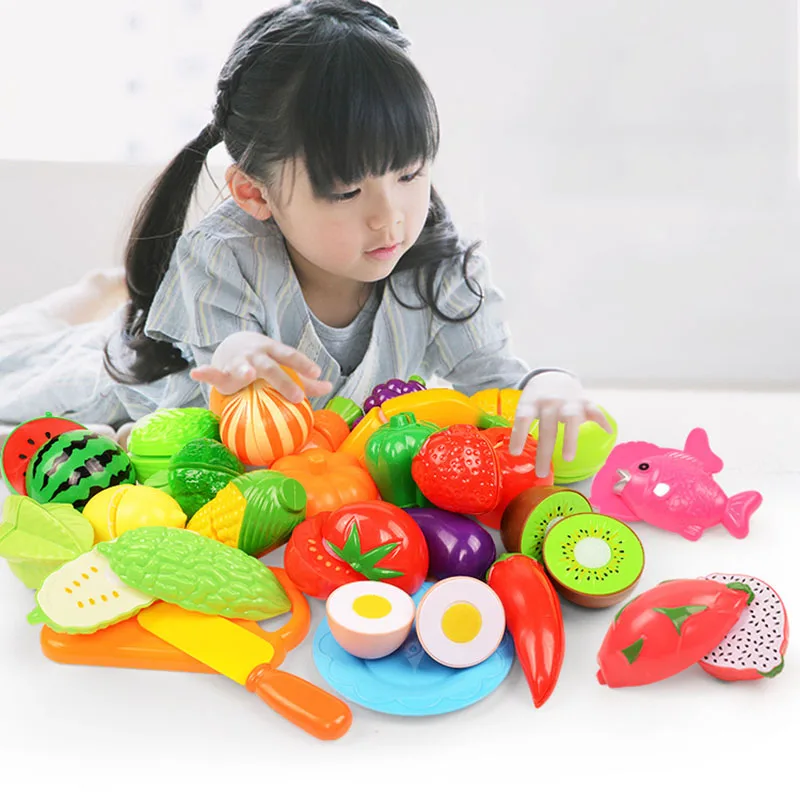 

Simulation Kitchen Pretend Toy Wooden Classic Game Montessori Educational Toy For Children Kids Gift Cutting Fruit Vegetable Set