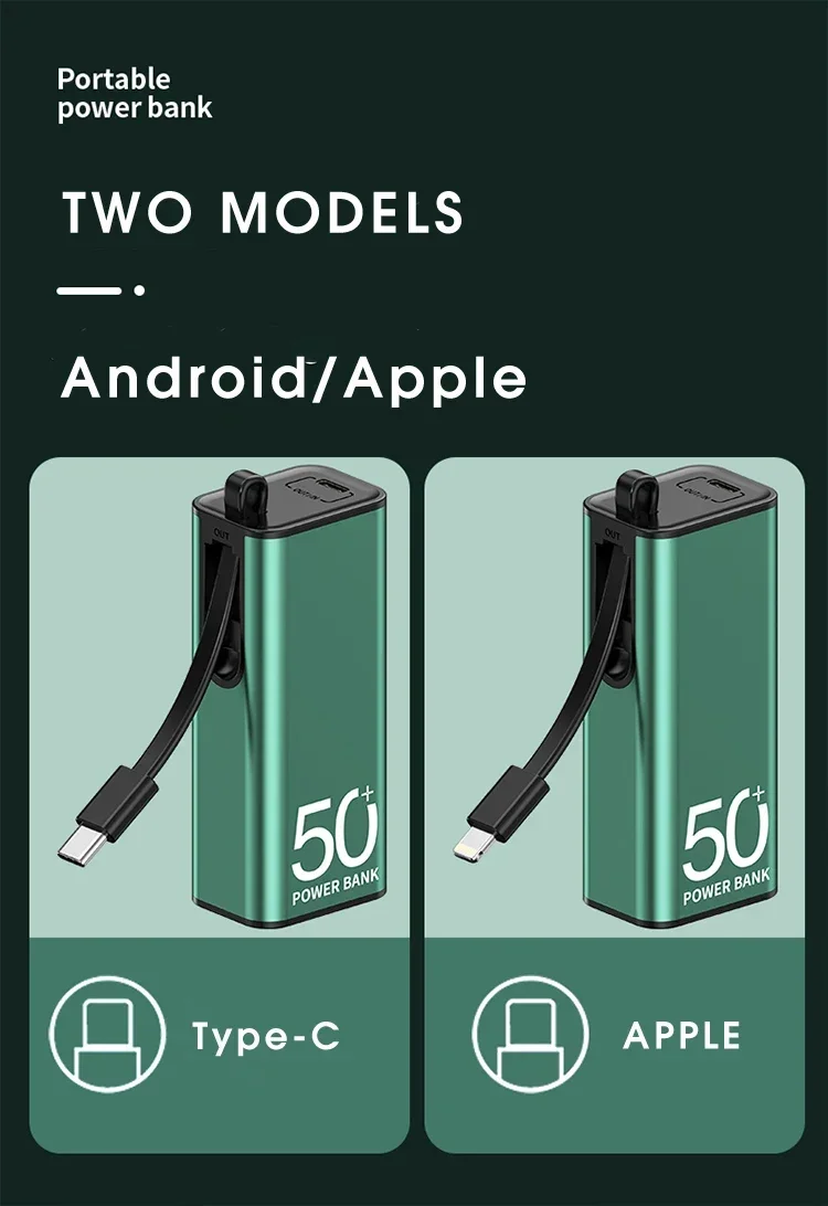 Oem Fast Charging Power Bank Mini Portable Mobile Powerbank 5000mAh Power Bank Emergency Power Banks
