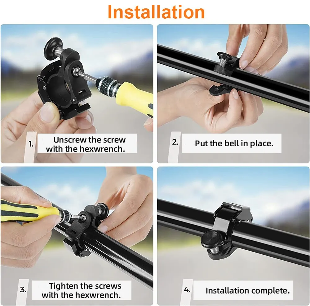 Bicycle Bell New Stainless MTB Cycling Horn Bike Handlebar Bell Crisp Sound for Bicycle Safety Accessories