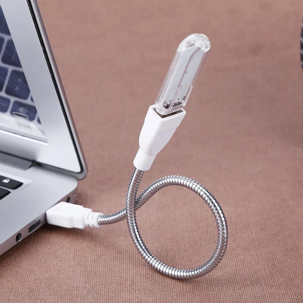 29cm USB Extension Cable with LED Light Adapter Metal Flexible Tube for Notebook Power Supply Portable Charger and USB Light