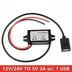 Universal Step Down Voltage Power Adapter with Reverse Protection and Type - C USB Port (Single Square USB)