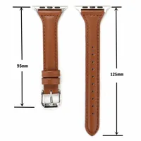 Bracelet en cuir mince pour bracelet de montre Apple 44mm 45mm 41mm 40mm 38mm bracelet pour femme iWatch série 9 8 7 6 5 4 3 SE Ultra 2 49mm 6