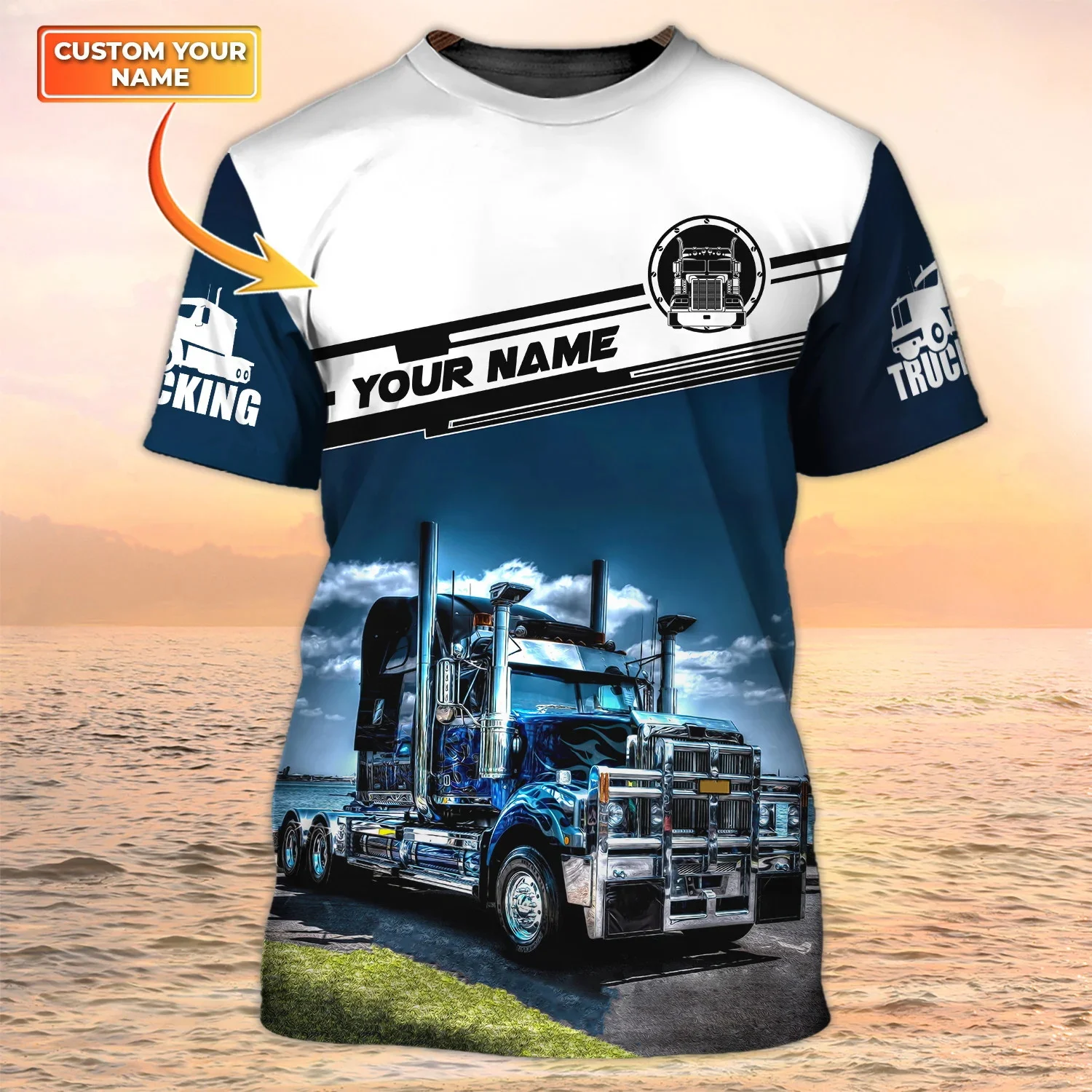 Neueste Sommer männer T-shirt Personalisierte Name Lkw Fahrer 3D Alle Über Gedruckt t shirt Unisex Casual Kühlen Trucker T-shirt DW113 – Detail 28