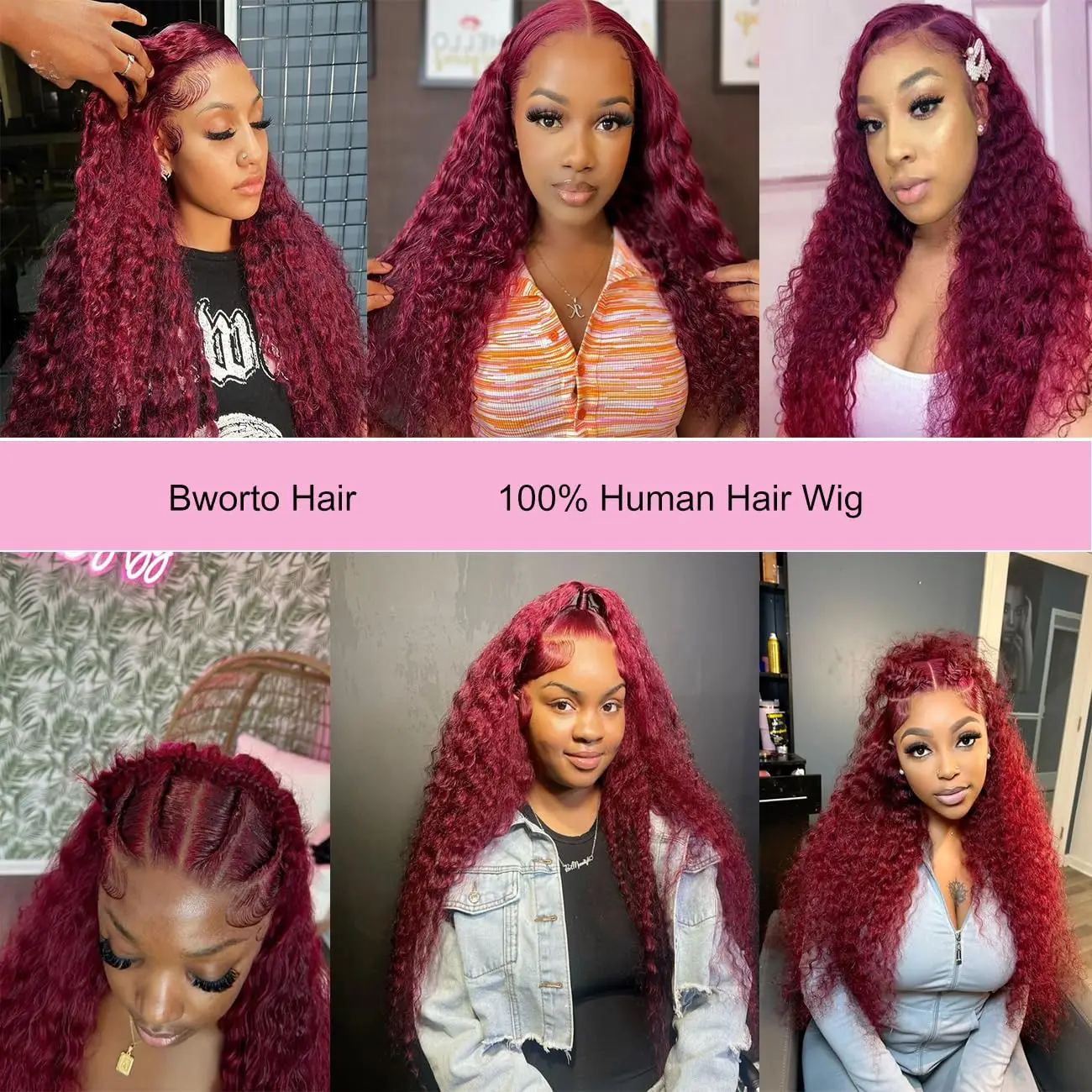 28Inch 99J Burgundy Deep Wave 13x4 HD Lace Frontal Human Hair Wigs Pre Plucked Brazilian Virgin Hair for Black Women