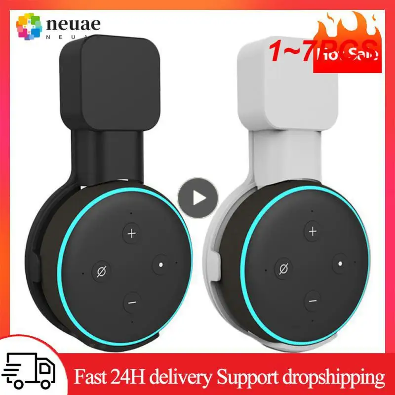 1 ~ 7Pcs Echo Dot Supporto Per Montaggio A Parete, Gancio Per Altoparlante Accessori Salvaspazio Cavo Integrato Manageme Per Altoparlante Echo Dot 3 U