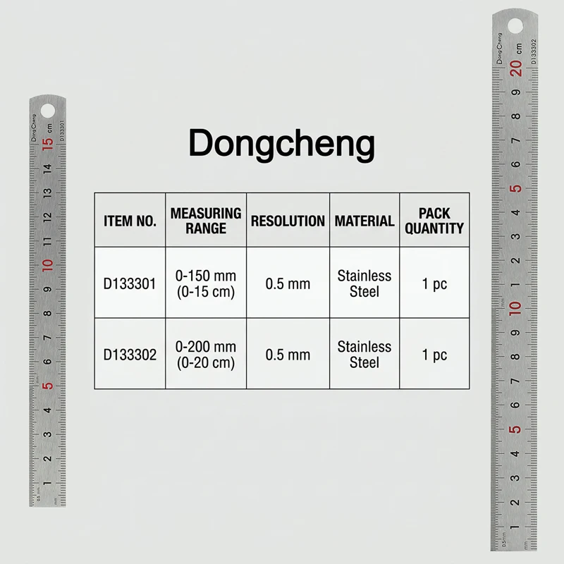 스테인레스 스틸 자 2Cr13 150mm 200mm 금속 직선형 1.76mm 두께 정밀 눈금 0.5mm 눈금 표시 엔지니어링 측정