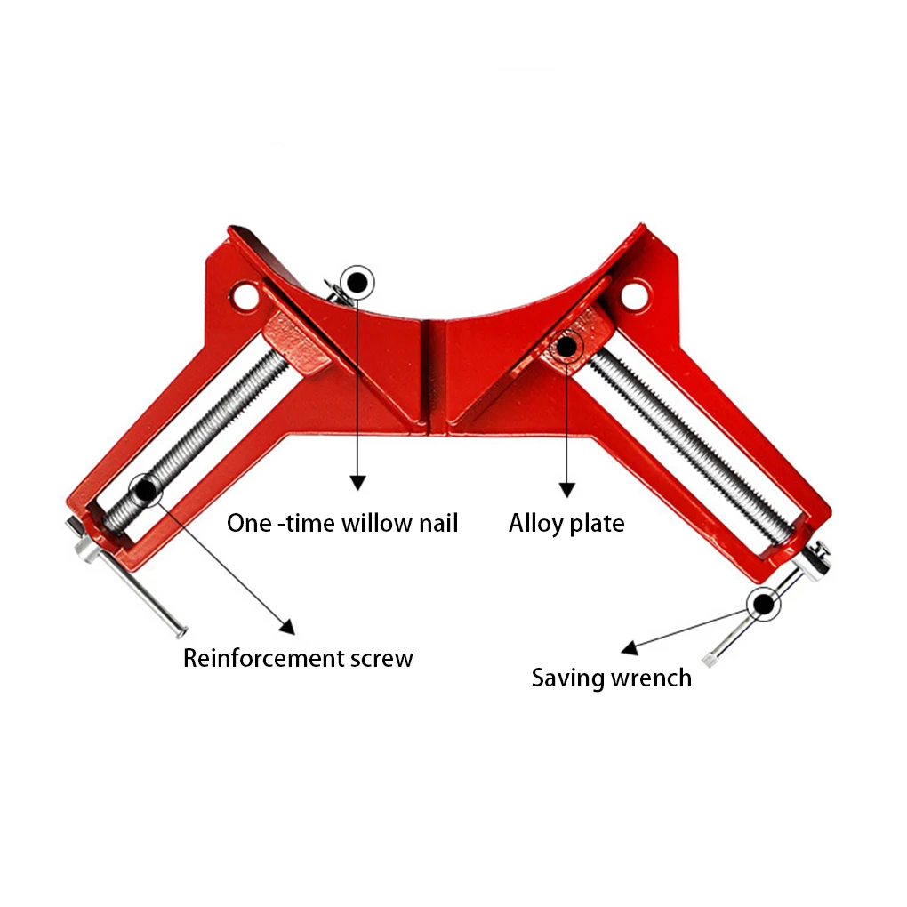 

4PCS 90 Degree Angle Clamp Rivet Alloy Pressure Plate Corner Clamps Clamping Tool Woodworking Clip Picture Fixed