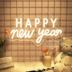 Happy New Year Neon Sign Led Light Party Decor Wall Art Neon Light Led Signs Room Decor Bar Shop Cafe Restaurant Decortive Light
