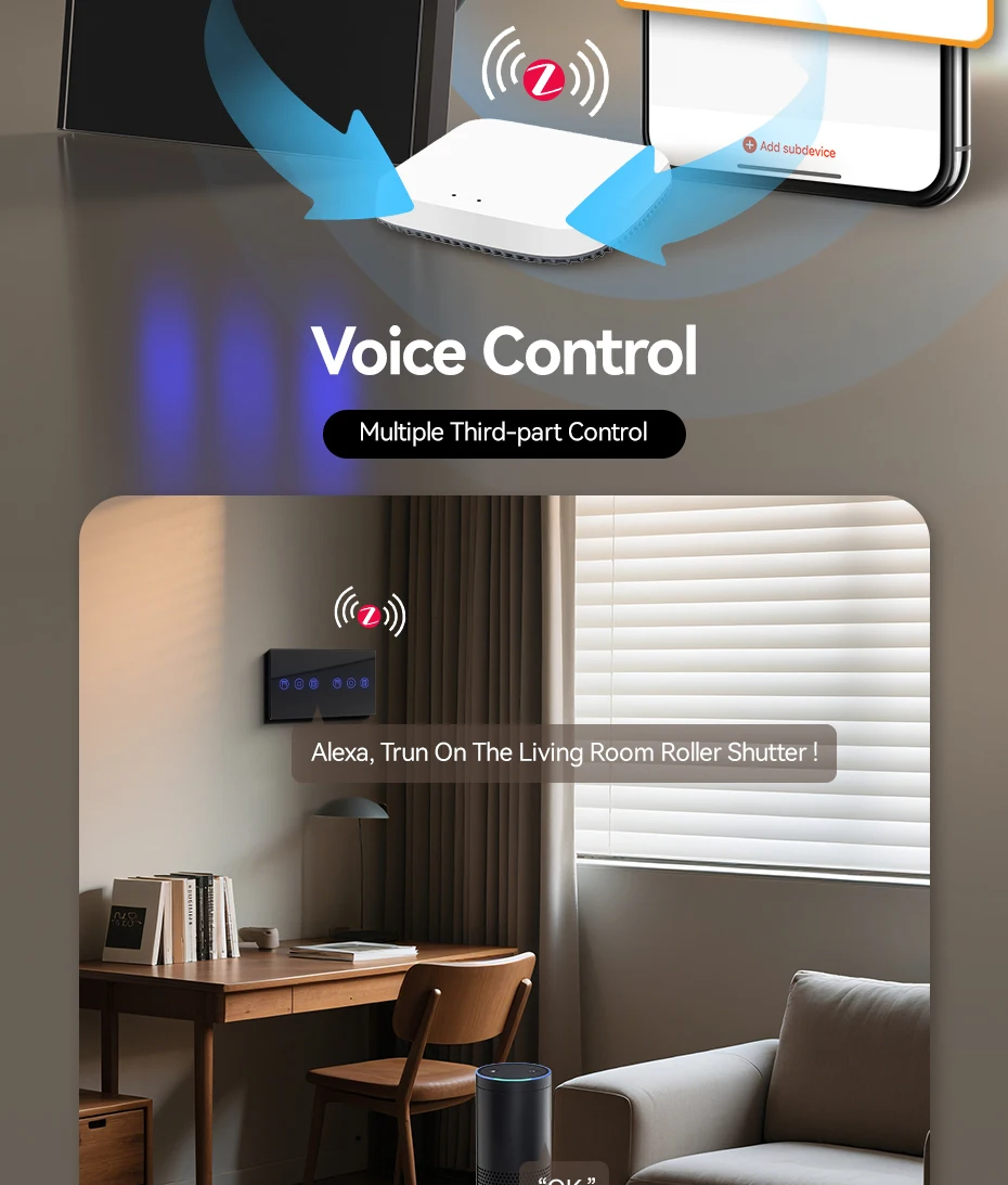 EU socket integrated into BSEED smart wall switch