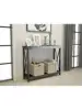 Black Finish 3-Tier X-Design Occasional Console Sofa Table Bookshelf 2