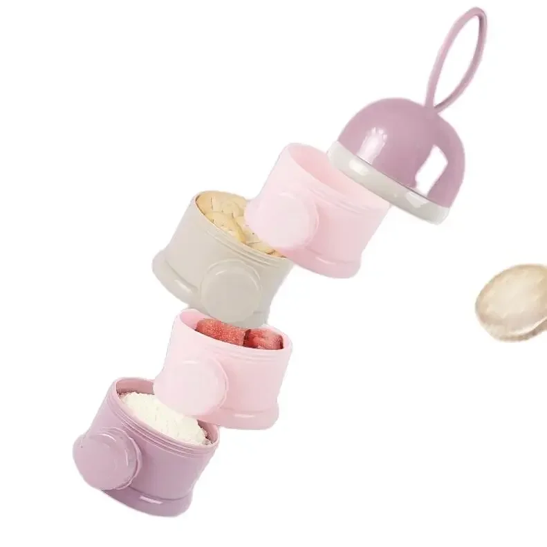 3 Layers Portable Baby Milk Powder Container Food Snack Storage Cup Infant Feeding Mix Container Layered Milk Powder Box