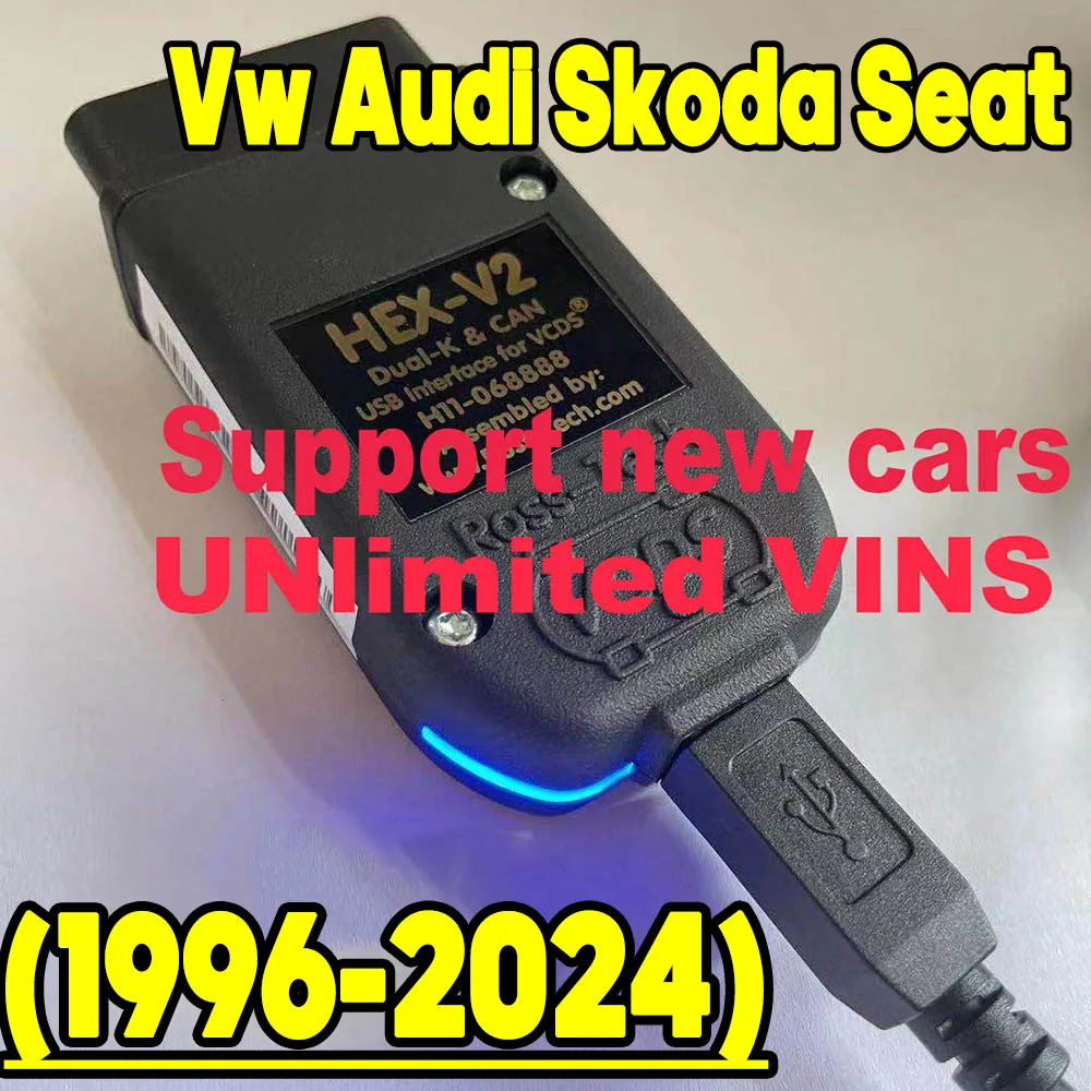 Livello Di Rivenditore Full-Function Real V2 Unlimited Vin Vag Com Cable Vcds Upgrade Hex V2 Vw Audi Owner Needs Obdii Proscanner Diagkit