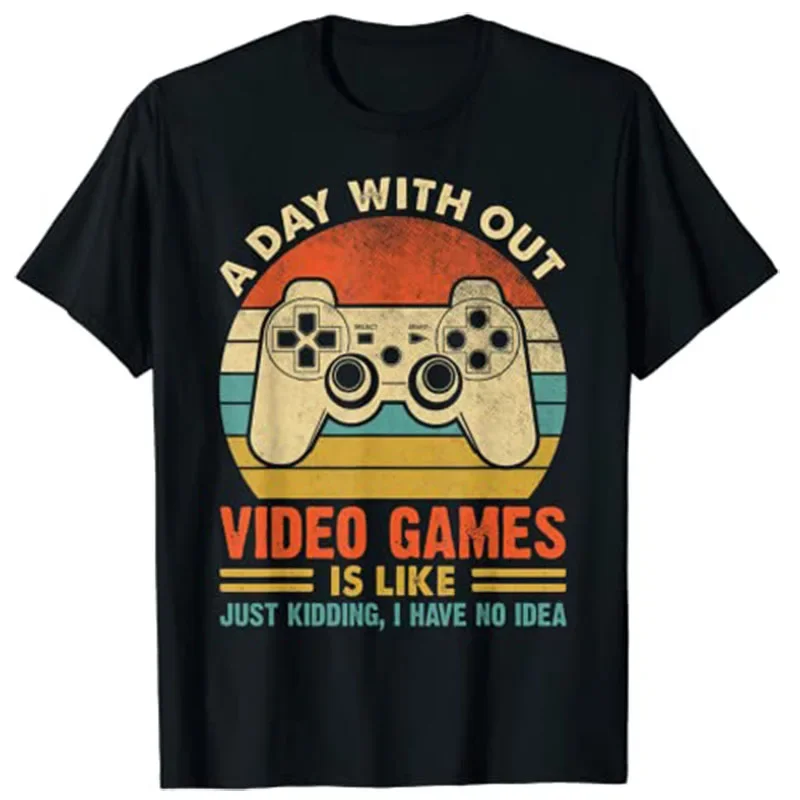 

Chic day pattern prints without video games, fun video game players, gifts, men's T-shirts, custom products casual fashion tops