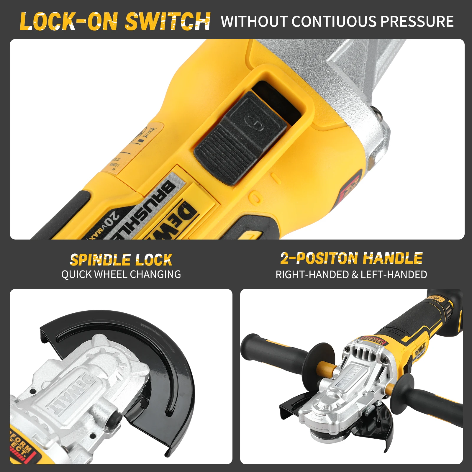 DEWALT DCG405FN 20V Brushless Cordless Angle Grinder Cutting Machine Rechargeable Portable Polisher Power Tool