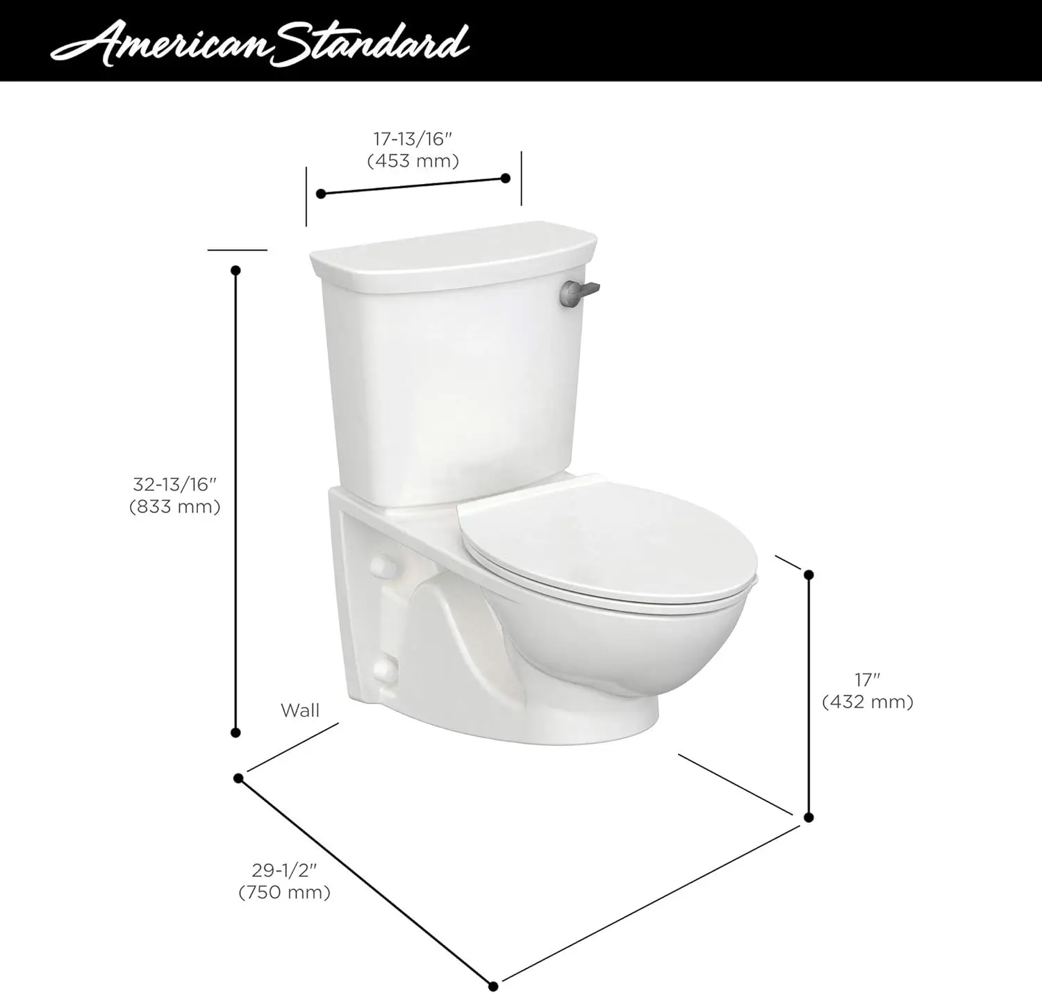 Standard Glenwall VorMax Wall Hung Elongated Toilet with Left Hand Trip Lever Gpf White White squatting toilet 5