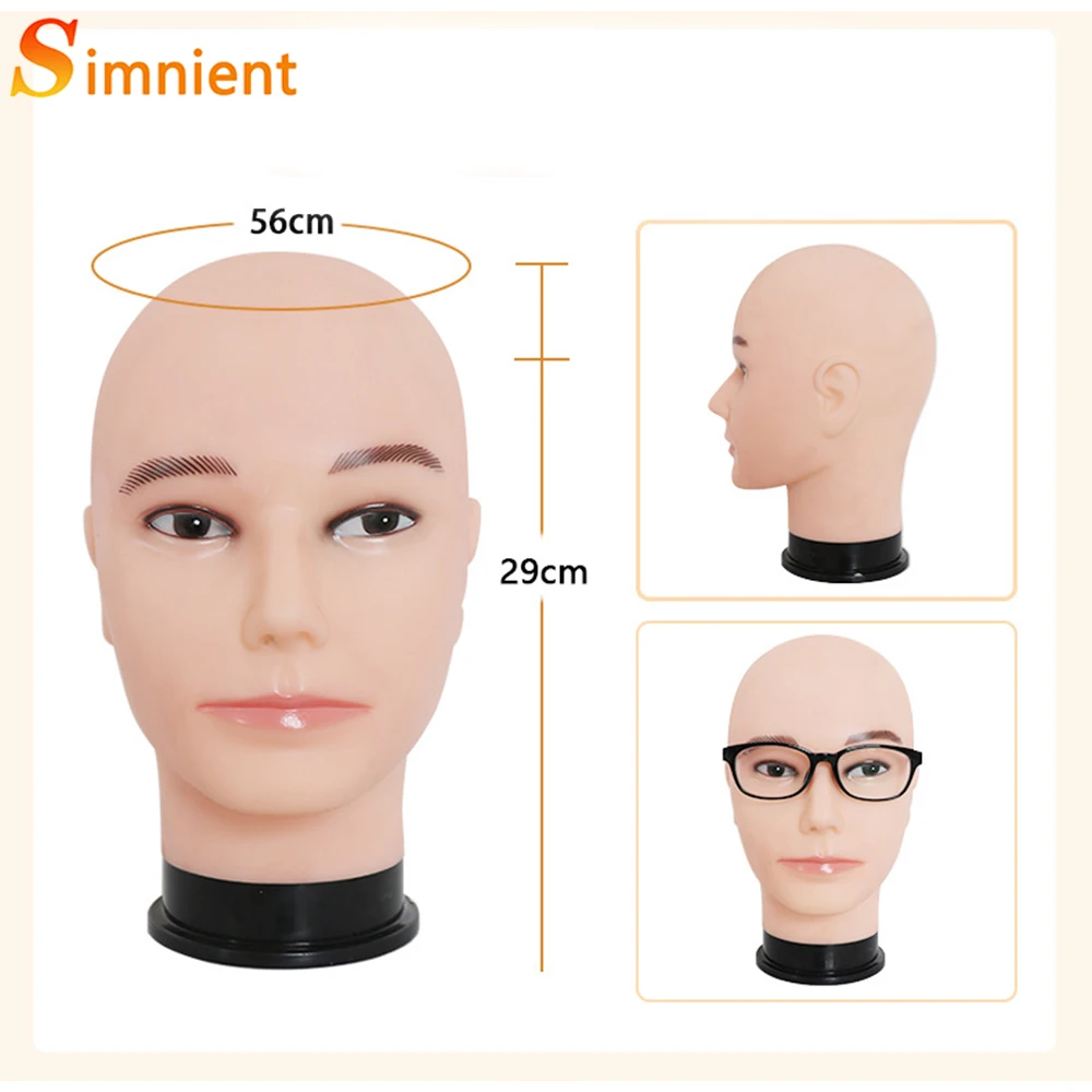 대형 미용 마네킹 헤드, 가발 제작용 대머리 마네킹 헤드, 가발 디스플레이, 모자 디스플레이, T핀 포함, 가발 설치 키트