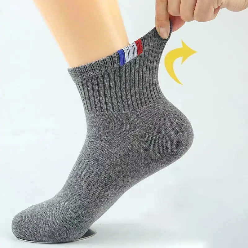 5 Pairs Socks Men Breathable Thickened Middle tube Solid Men's Spring Autumn Winter Warm White Black Sport Sock for Man Set Gift - Image 4