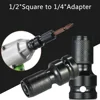 1/4'' Hex Ratchet Socket 1/2inch Drive To 1/4in Impact Wrench Socket Set Adapter Spanner Drive Converter Tool Drilling Bits 6