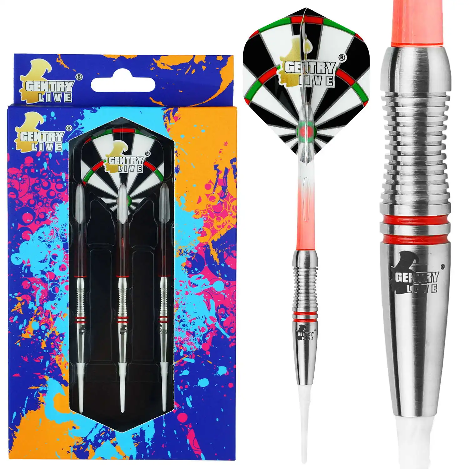 GENTRY LIVE Match Soft 80% Tungsten Electronic Darts 19g 3pcs Professional Tungsten Darts 3pcs professional flying dart tungsten steel needle tip dart sport outdoor indoor entertainment game accessories