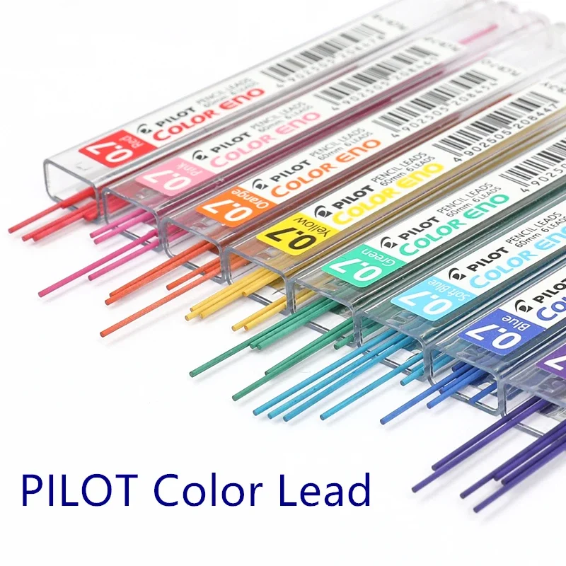 1pc Japan PILOT Color ENO 0.7 Mechanical Pencil Lead Colorful Refills PLCR-7 8 Colors 3 Mixed Colour Leads