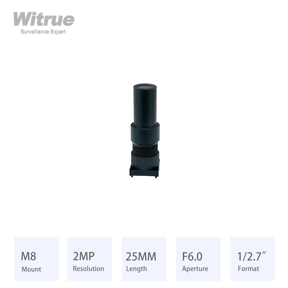 

Witrue Pinhole Lens 25mm Long View M8 * 0.35 Mount Aperture F6.0 Format 1/2.7" HD Megapixel for Mini Serveillance Cameras