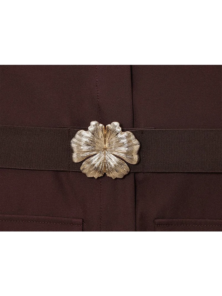 TFMLN Elegant Ladies Tank Dress With Belts Sleeveless V-neck Slim Solid 2025 Summer Dresses Fashion Commute Street Lady Clothes