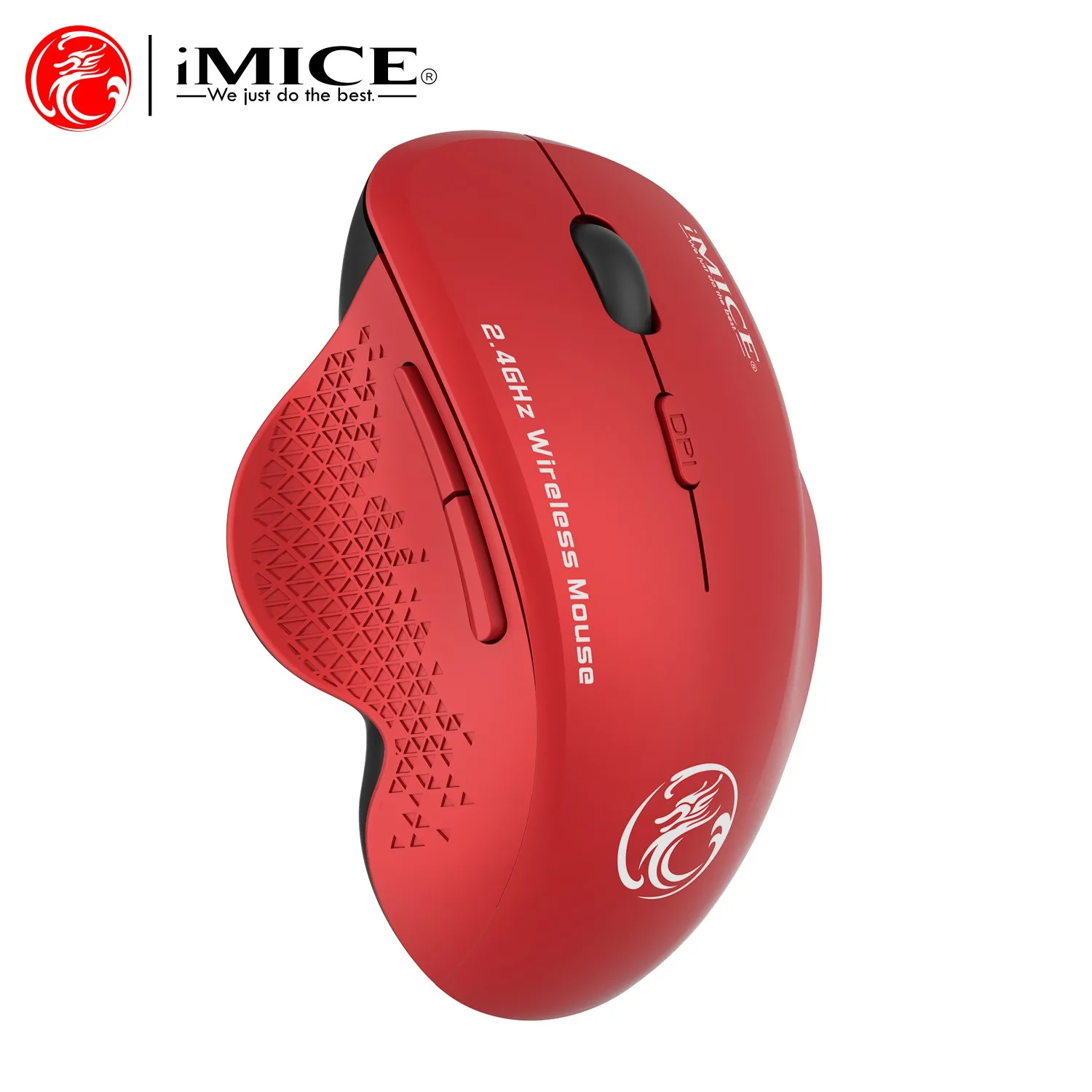 Ergonomic Wireless Optical Mouse with Adjustable DPI and Six Buttons