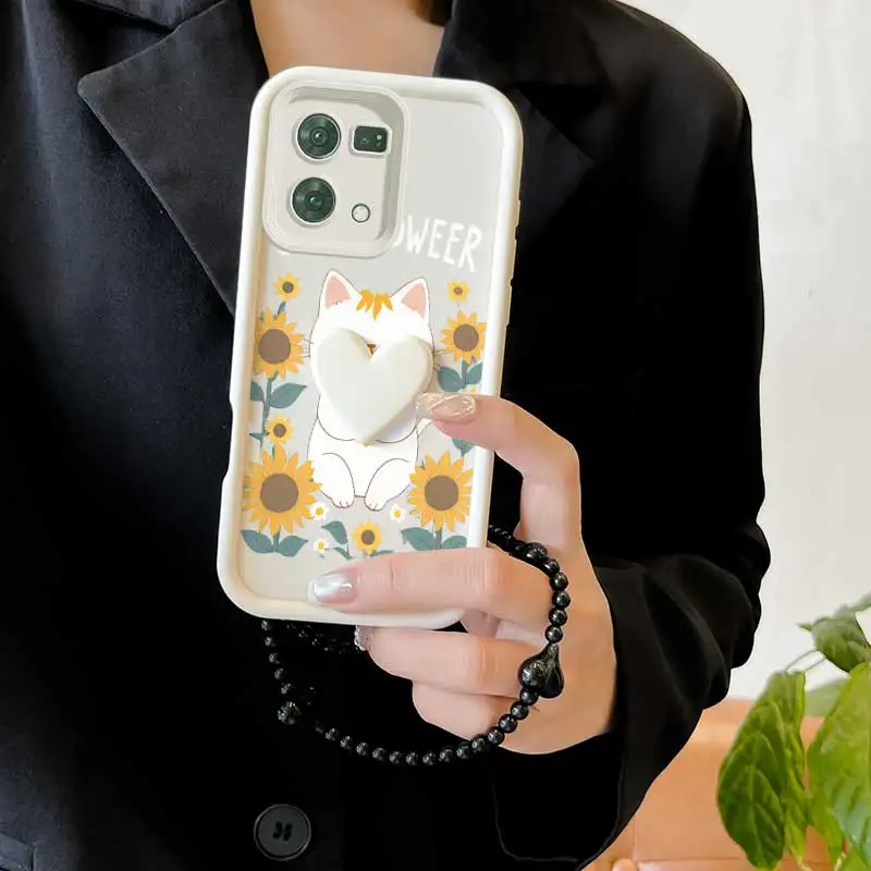 3-Piece Happy Cat Phone Case Set with Lanyard & Craft Embellishments
