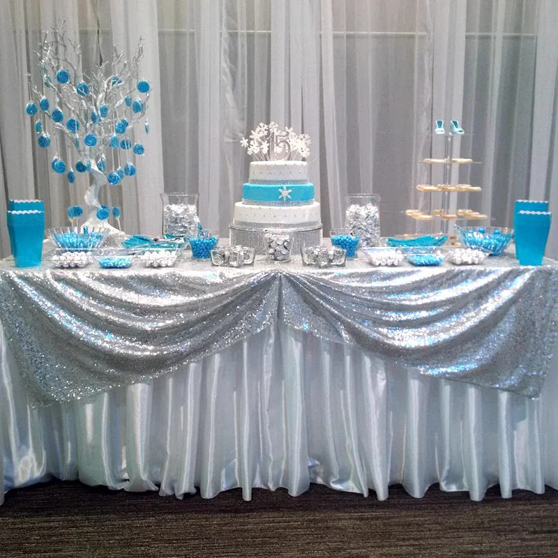 2 Tovaglie Di Paillettes Rosa - Impermeabili 274x137 Cm Per Feste, Compleanni E San Valentino - Foto 7