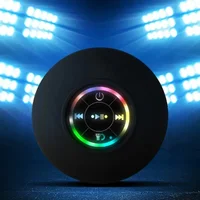 2025 Bathroom Waterproof Wireless LED Bluetooth Speaker Large Suction Cup Mini Portable Speaker Outdoor Sports Stereo Speaker 1