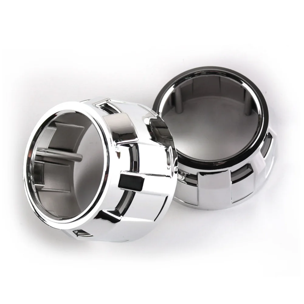

Upgraded Xenon Lens Mask for Car Lights, Dual Optical Lens with Small King Kong Decorative Cover, 2.5" Bi-Led, Black Silver