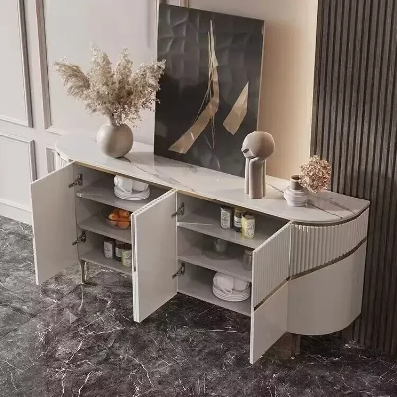 Luxury Kitchen Sideboard High Quality Rock Plate Countertop Design Italian Style et Furniture Living Room Display Cabinet