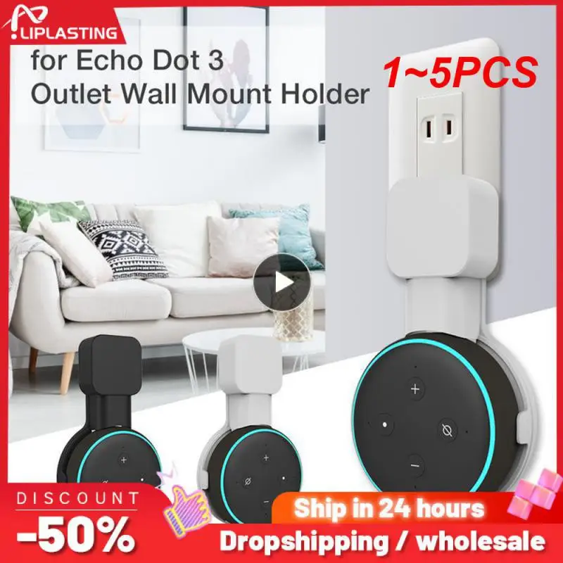 Supporto Per Montaggio A Parete Echo Dot Da 1 ~ 5 Pezzi, Staffa Di Gestione Del Cavo Per Altoparlante Alexa Echo Dot Di Terza Generazione (Spina Eu Us
