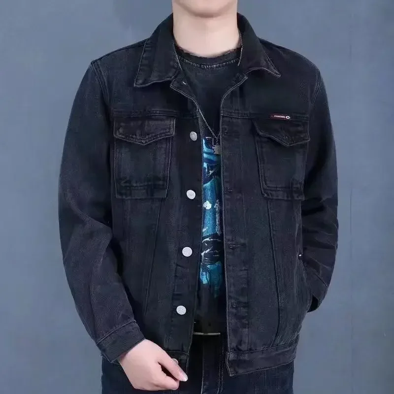 thumbnail image 1 of Chaquetas vaqueras para hombre, otoño, hombros anchos, abrigo vaquero para hombre, azul, talla L, ropa de diseñador para hombre, moda invierno 2024 a bordo, marca G, 1 of 5