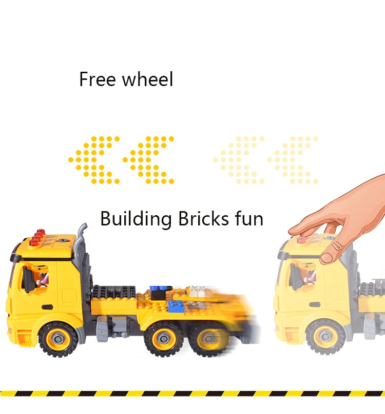 Screw Toy Big Truck Take Apart Mixer Crane  Excavator Toys DIY STEM Construction Vehicle Building Block Toys for Kids Boy Gift 3
