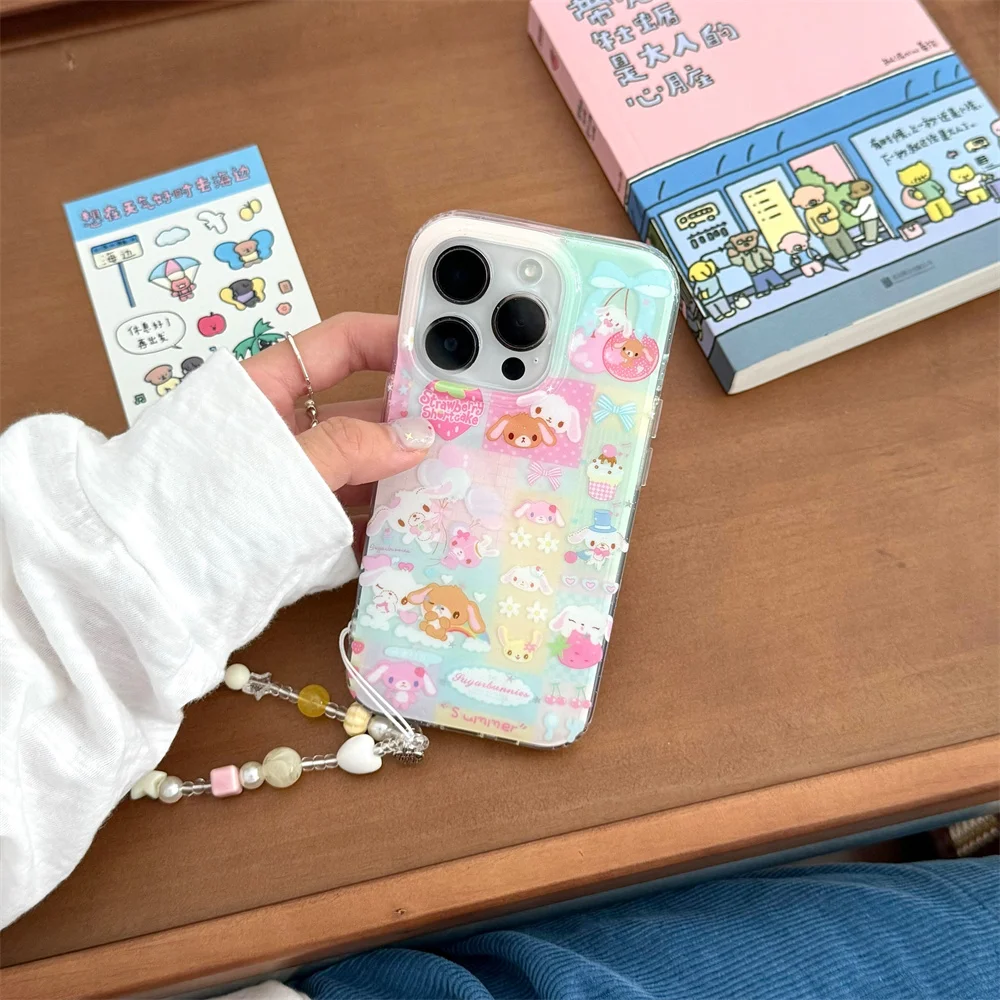 Kawaii جراب هاتف الحلوى الدب أرنب الغطاء الواقي آي...