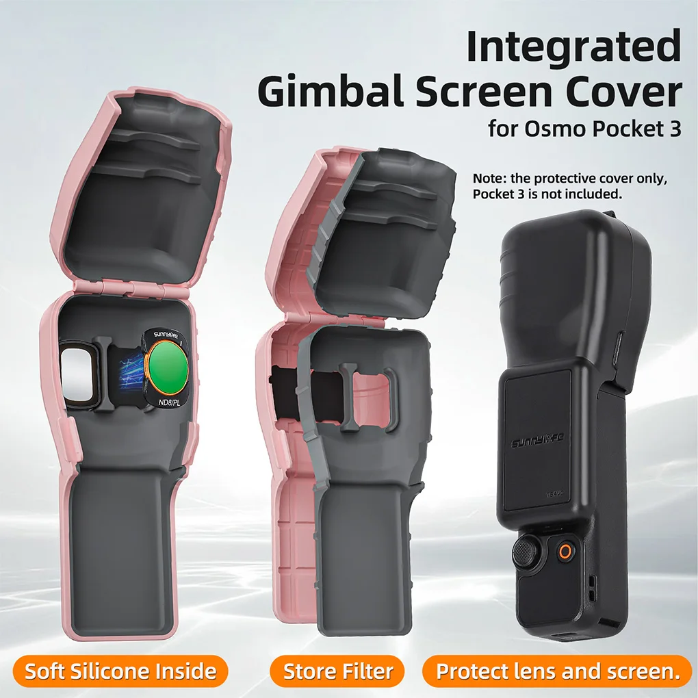 For DJI Osmo Pocket 3 Gimbal Screen Solid Color Protective Cover Anti-Scratch Head Lens Filters Screen Camera Protector Case