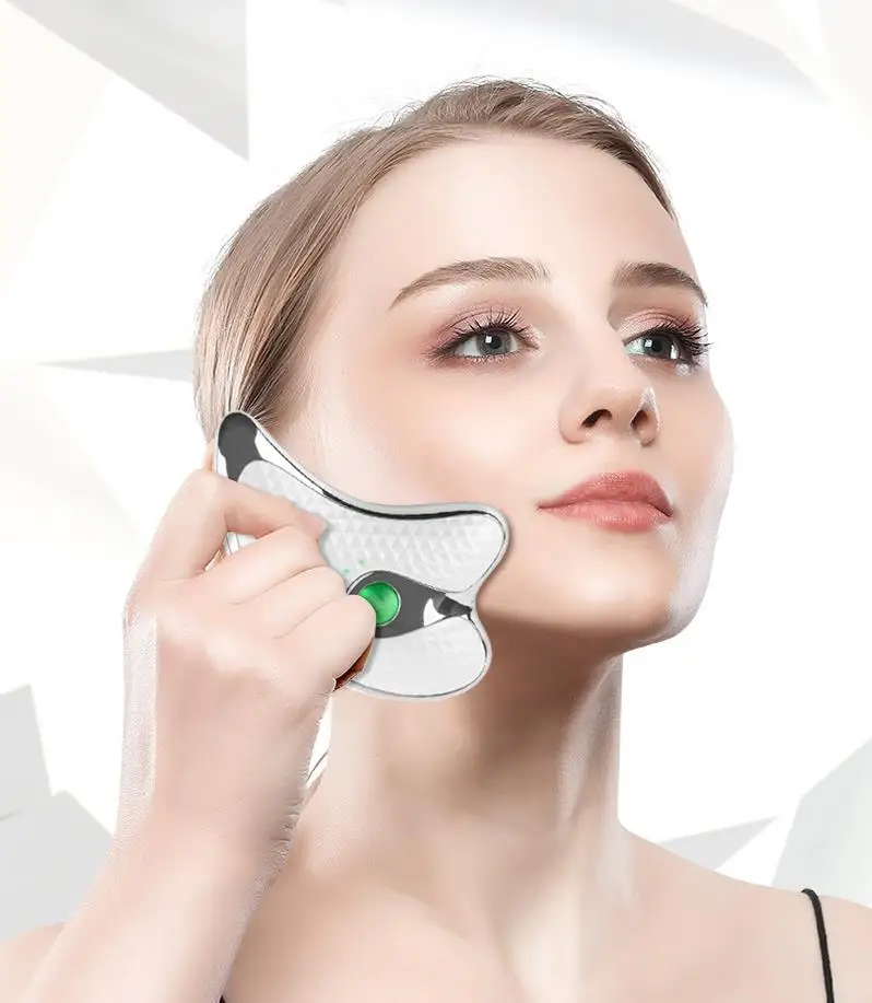 Shaping face shape scrapping plate electric vibration heating constant temperature beauty instrument facial lift and pull massag