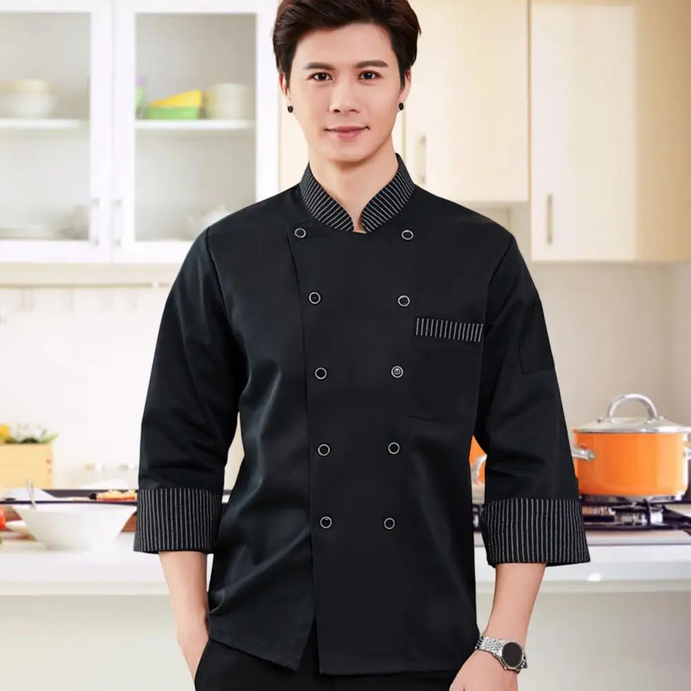 Practical Chef Top Soft Uniform Easy to Wash Hotel Clothes Unisex Dirt-resistant Chef Shirt