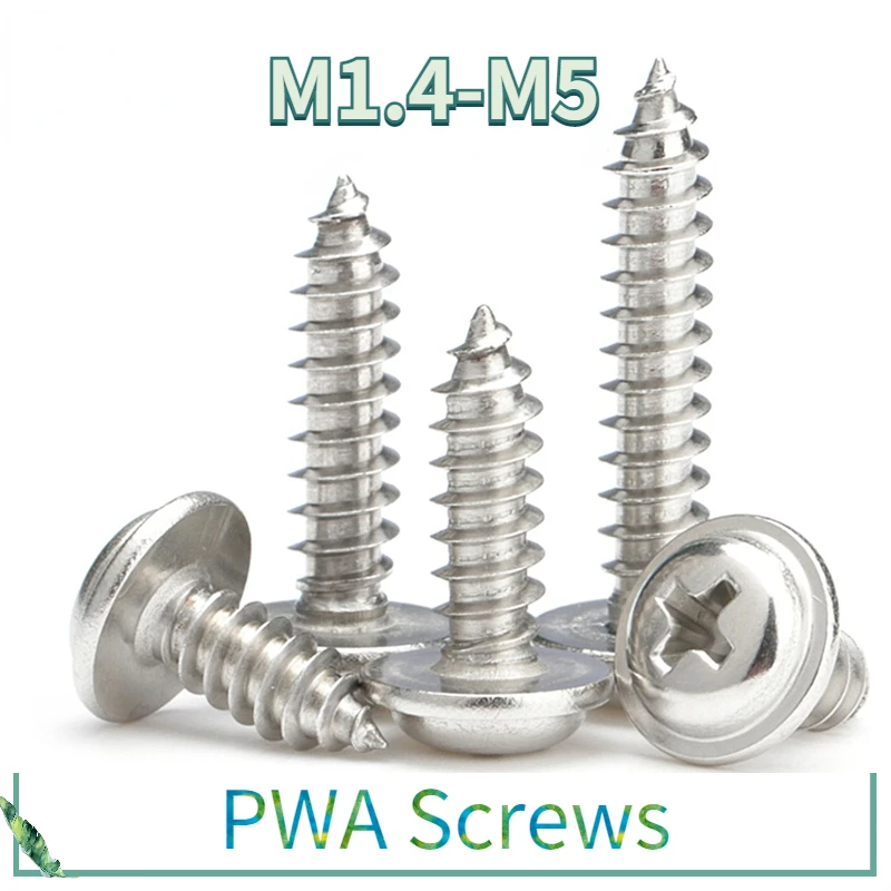 4 X 1 (100 Pack) Stainless Steel Pan Head Self Tapping Screws, 304 SS (18-8) Black Coated, Phillips Drive Round Head Corrosion Resistant Screws For Wood & Sheet Metal