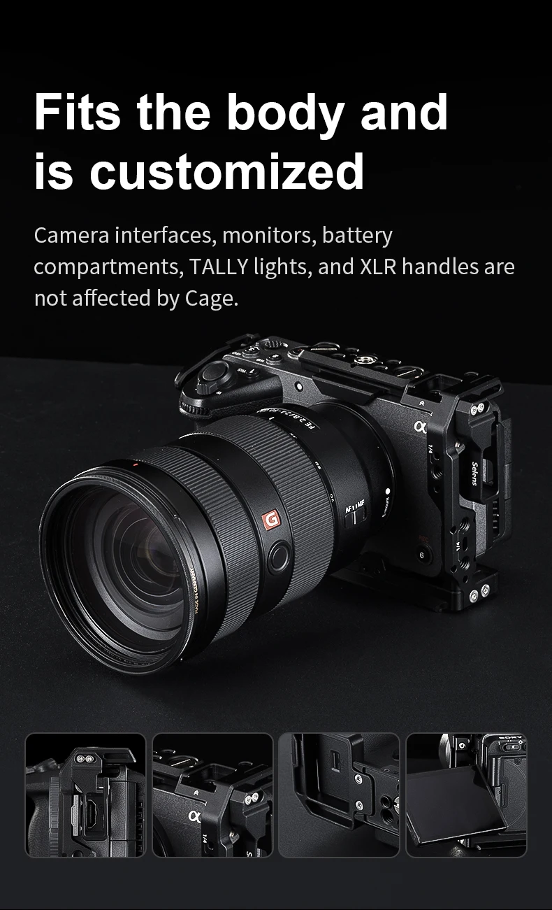 Camera Full Cage for SONY FX3/FX30 with Multiple Expansion Holes Aluminum Alloy