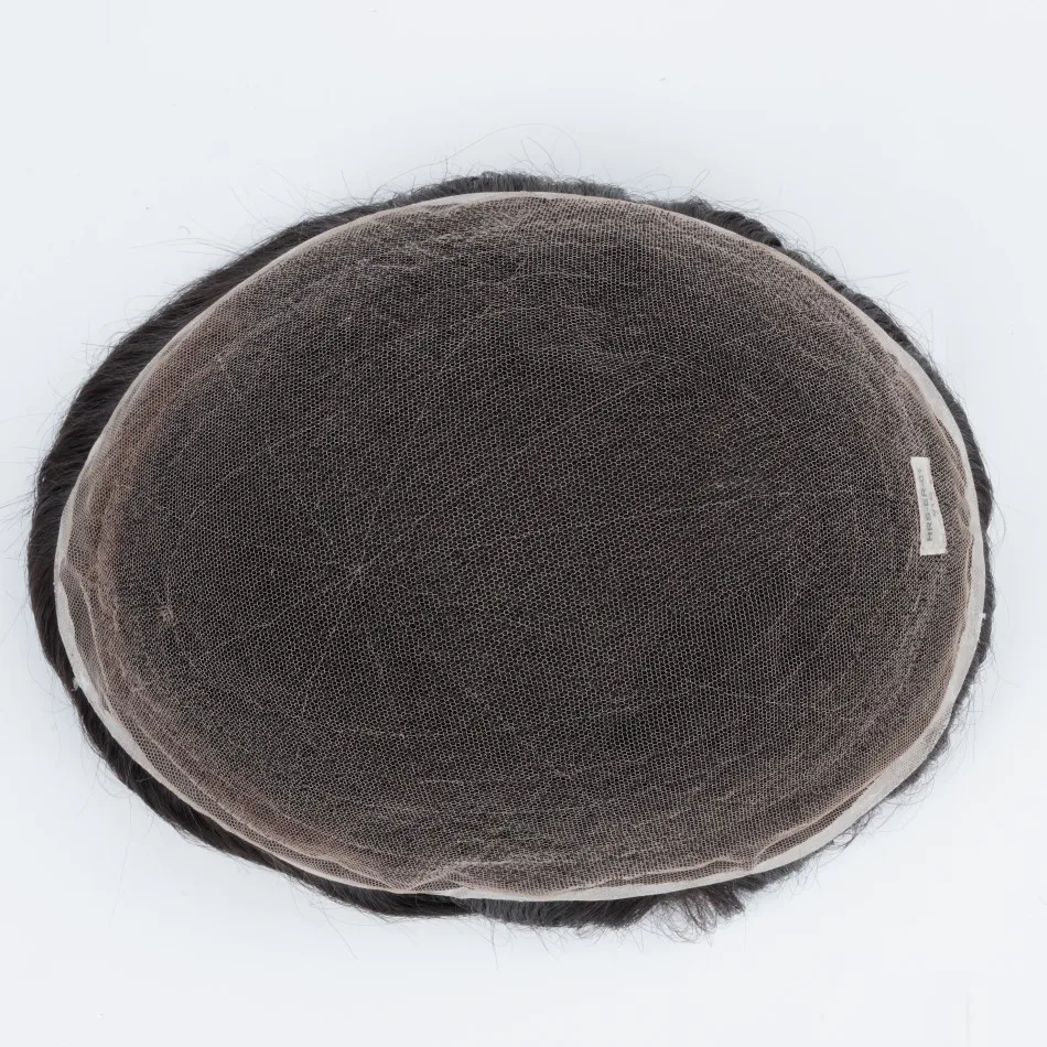 Full Swiss Lace Men Hair Toupee Male Wig Invisible Bleach Hairline Soft Capillary Prothesis Hair Replacement System for Men 3